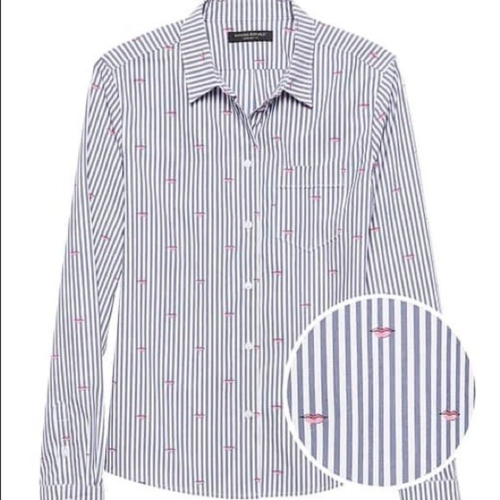 Banana Republic Lips Button down top